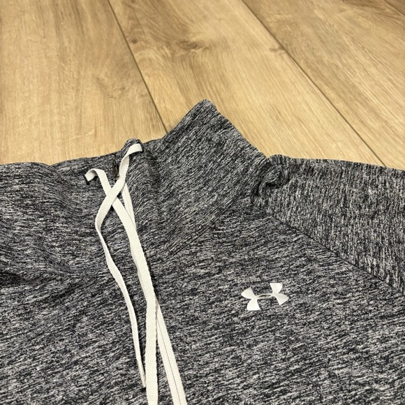 Under Armour Gray Long Sleeve Stretch Heatgear Full Zip Mock Neck Sweater Large - Picture 3 of 7